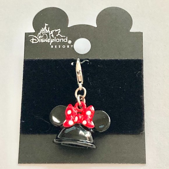 Vintage Minnie Mouse Hat Charm Bow Polka Dots Red Black Clip Zipper Pull Purse - Picture 7 of 11